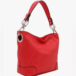 Alyssa Red Leather Hobo Style Purse NEW